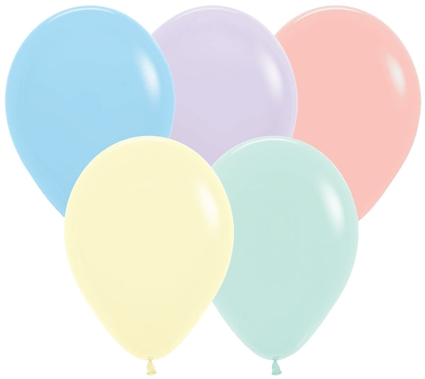 Sempertex Pastel Matte Assortment Round Latex Balloons 5'' | 50 balloons