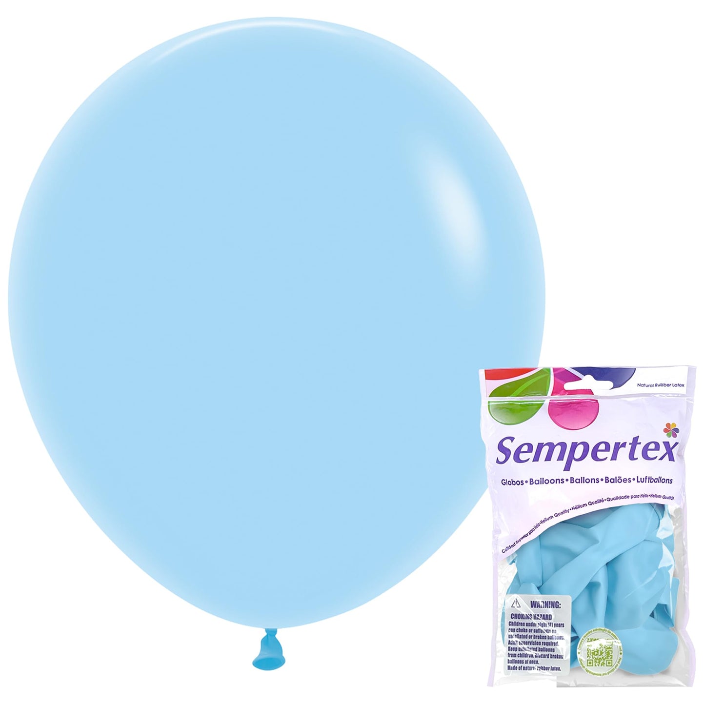 Sempertex Round Pastel Matte Blue Balloons, 18 Inch, 6Pcs – Elegant Latex Balloons for Birthday Decorations, Wedding, Graduation, Baby Shower, Anniversary, Bridal Shower, Party Celebrations