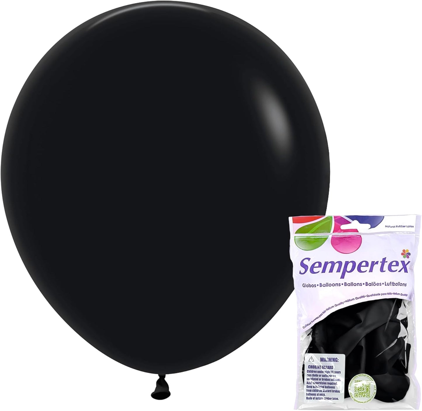 Deluxe Black Round Latex Balloon