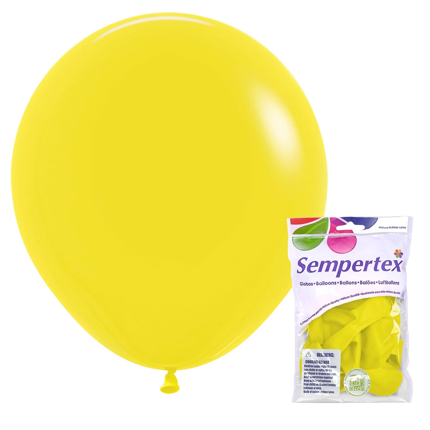 Sempertex Fashion Yellow Balloons - 18 Inch, 6 Pcs - Elegant Latex Balloons for Birthday Decorations, Wedding, Graduation, Baby Shower, Anniversary, Bridal Shower, Party Celebrations