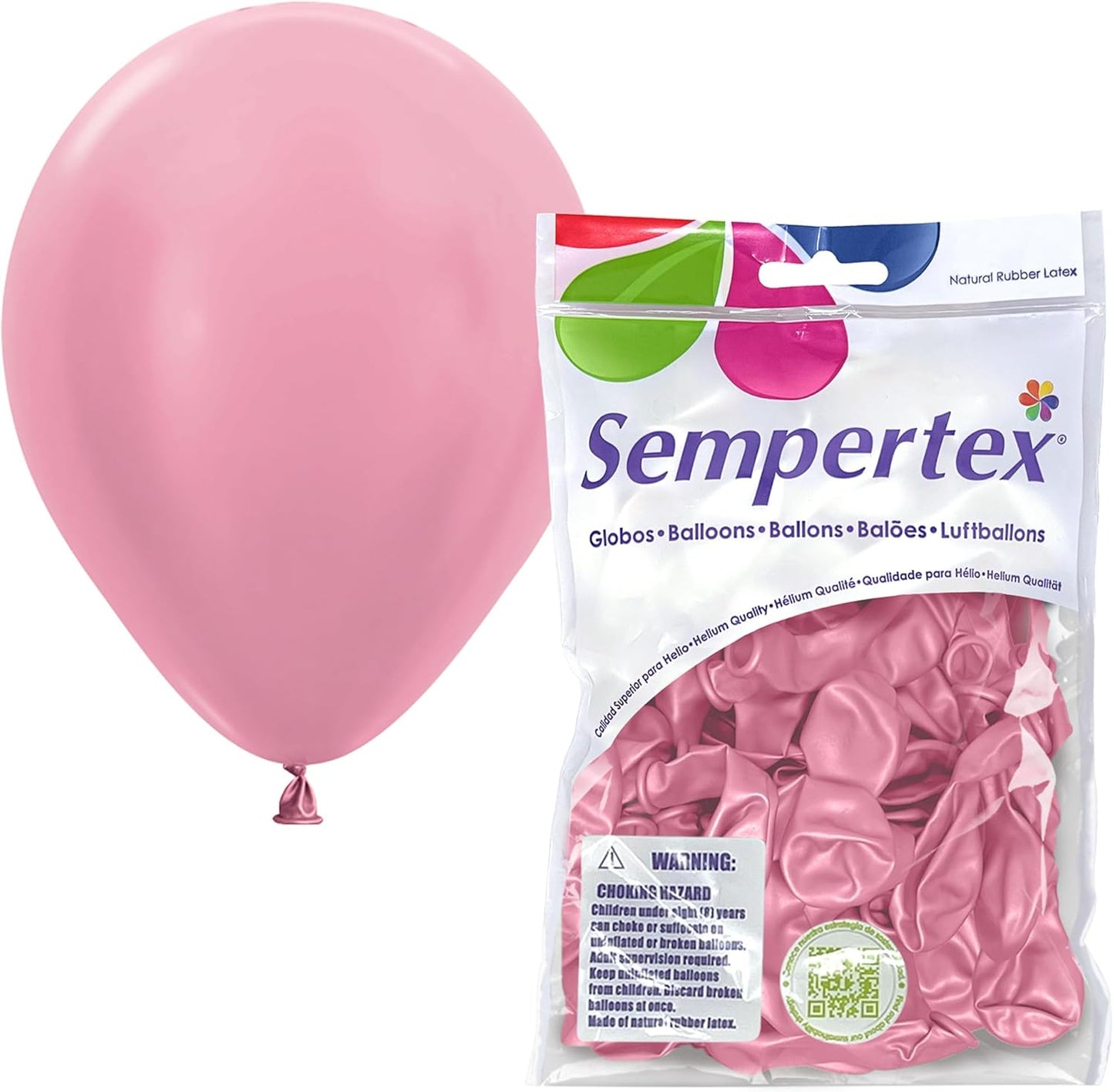 Sempertex Round Pearl Pink Balloons - 5 Inch, 50Pcs - Elegant Latex Balloons for Birthday Decorations, Wedding, Graduation, Baby Shower, Anniversary, Bridal Shower, Party Celebrations
