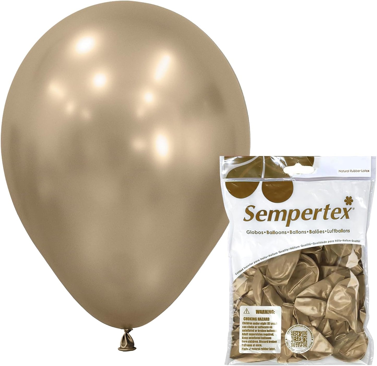 Sempertex Party Balloons Silk Gold - 11 Inch Metallic Finish Latex Balloon Decorations for Birthday, Wedding, Baby Shower, Graduation & Special Events - Thick & Durable - 25 Pack