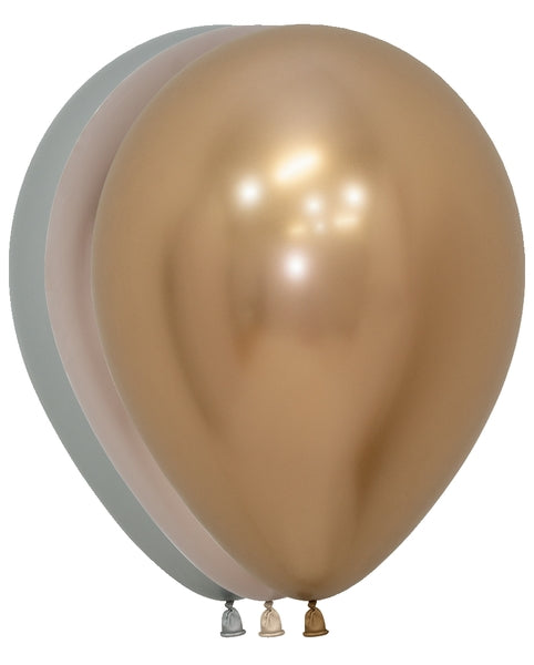 Sempertex Reflex Golden Luxury Assortment Round Latex Balloons