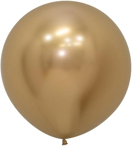 Sempertex Reflex Gold Round Latex Balloon 24" | 3 Balloons