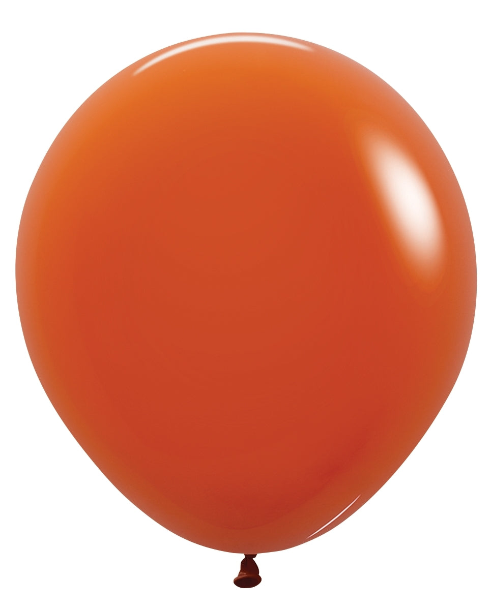 Deluxe Sunset Orange Round Latex Balloon