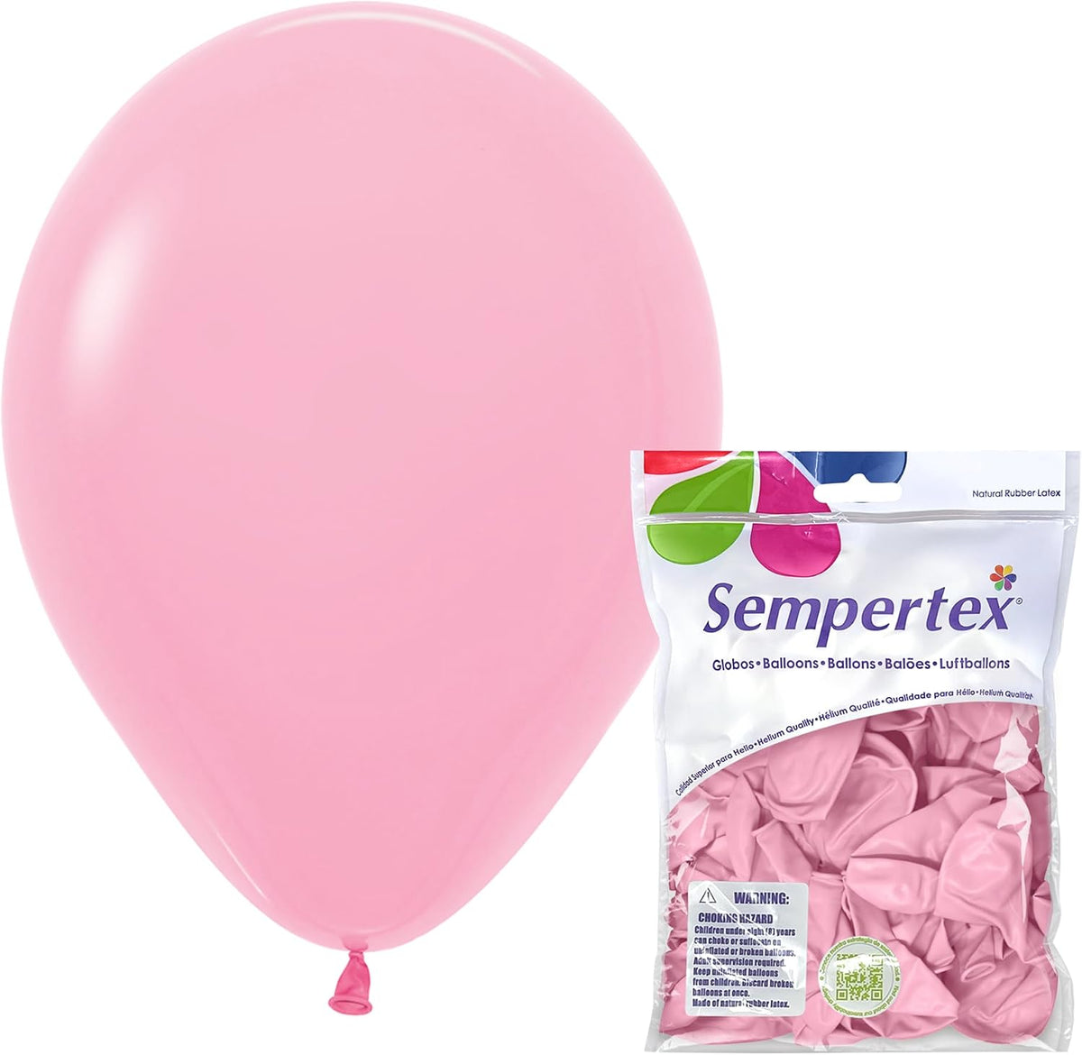 Sempertex Fashion Bubble Gum Pink Balloons, Latex, 11 Inch, 100 Pcs