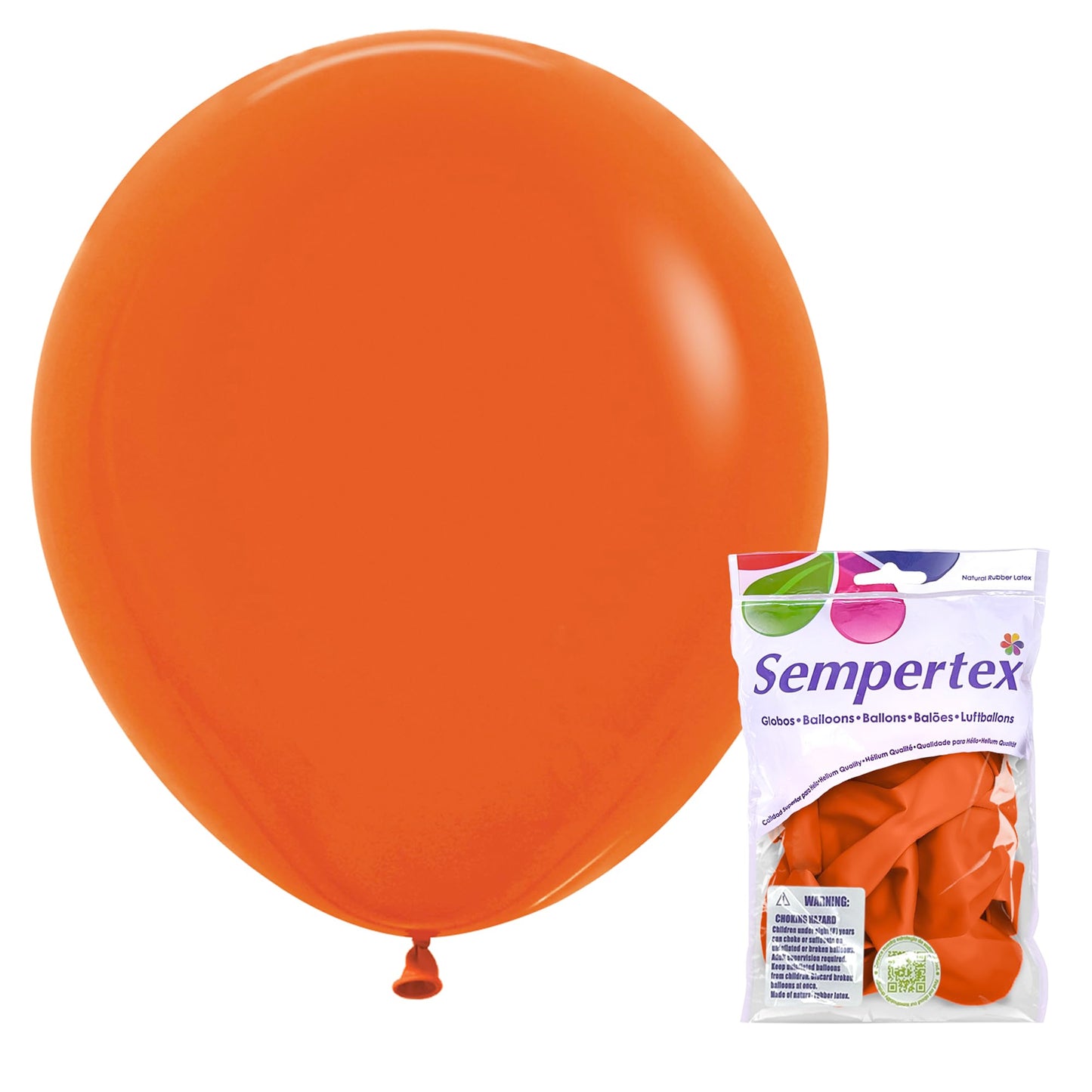 Sempertex Fashion Orange Balloons - 18 Inch, 6 Pcs - Elegant Latex Balloons for Birthday Decorations, Wedding, Graduation, Baby Shower, Anniversary, Bridal Shower, Party Celebrations