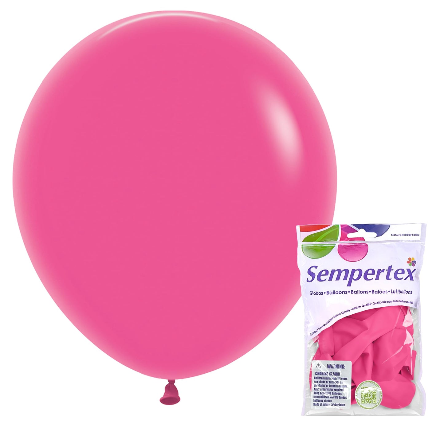 Sempertex Deluxe Fuchsia Balloons - 18 Inch, 6 Pcs - Elegant Latex Balloons for Birthday Decorations, Wedding, Graduation, Baby Shower, Anniversary, Bridal Shower, Party Celebrations