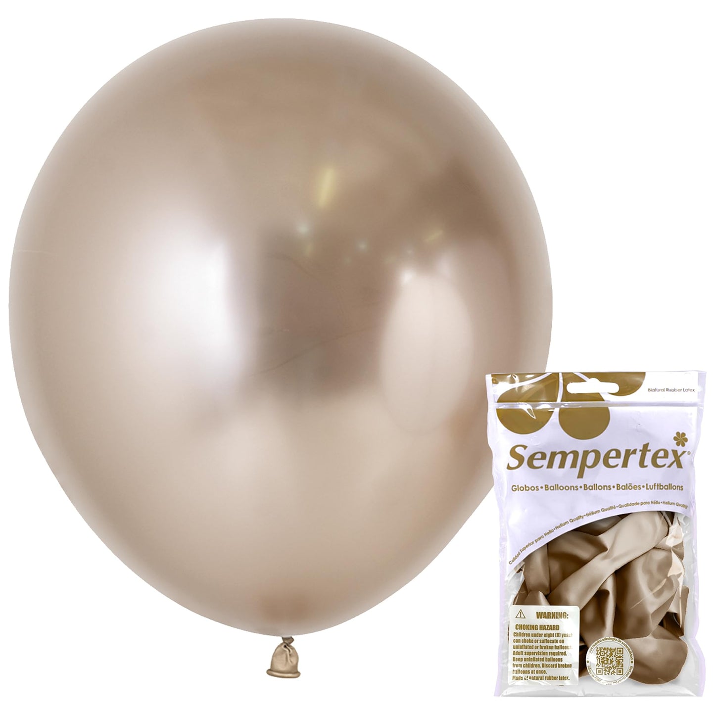 Reflex Champagne Round Latex Balloon