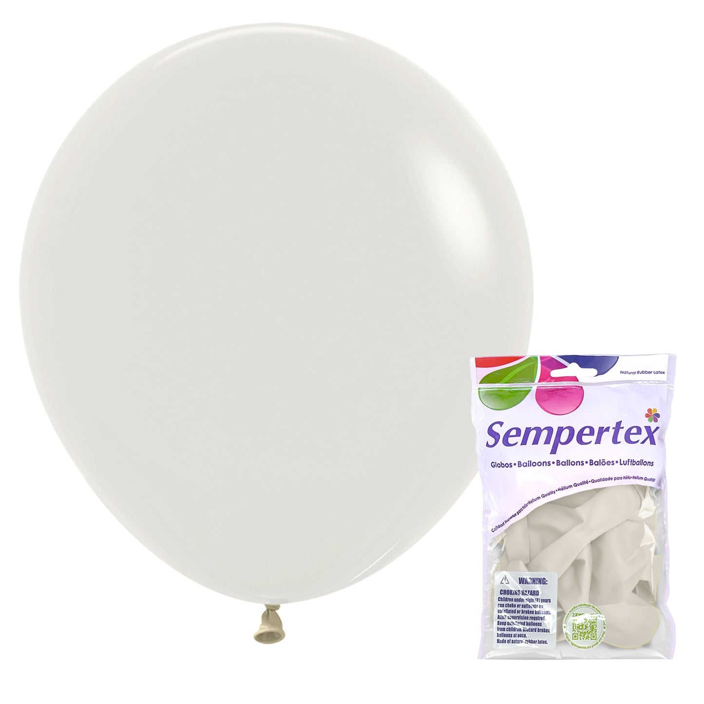 Sempertex Pastel Dusk Cream Balloons - 18 Inch, 6 Pcs - Elegant Latex Balloons for Birthday Decorations, Wedding, Graduation, Baby Shower, Anniversary, Bridal Shower, Party Celebrations