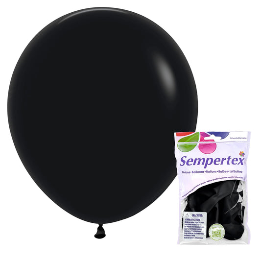 Sempertex Deluxe Black Balloons - 18 Inch, 6 Pcs - Elegant Latex Balloons for Birthday Decorations, Wedding, Graduation, Baby Shower, Anniversary, Bridal Shower, Party Celebrations