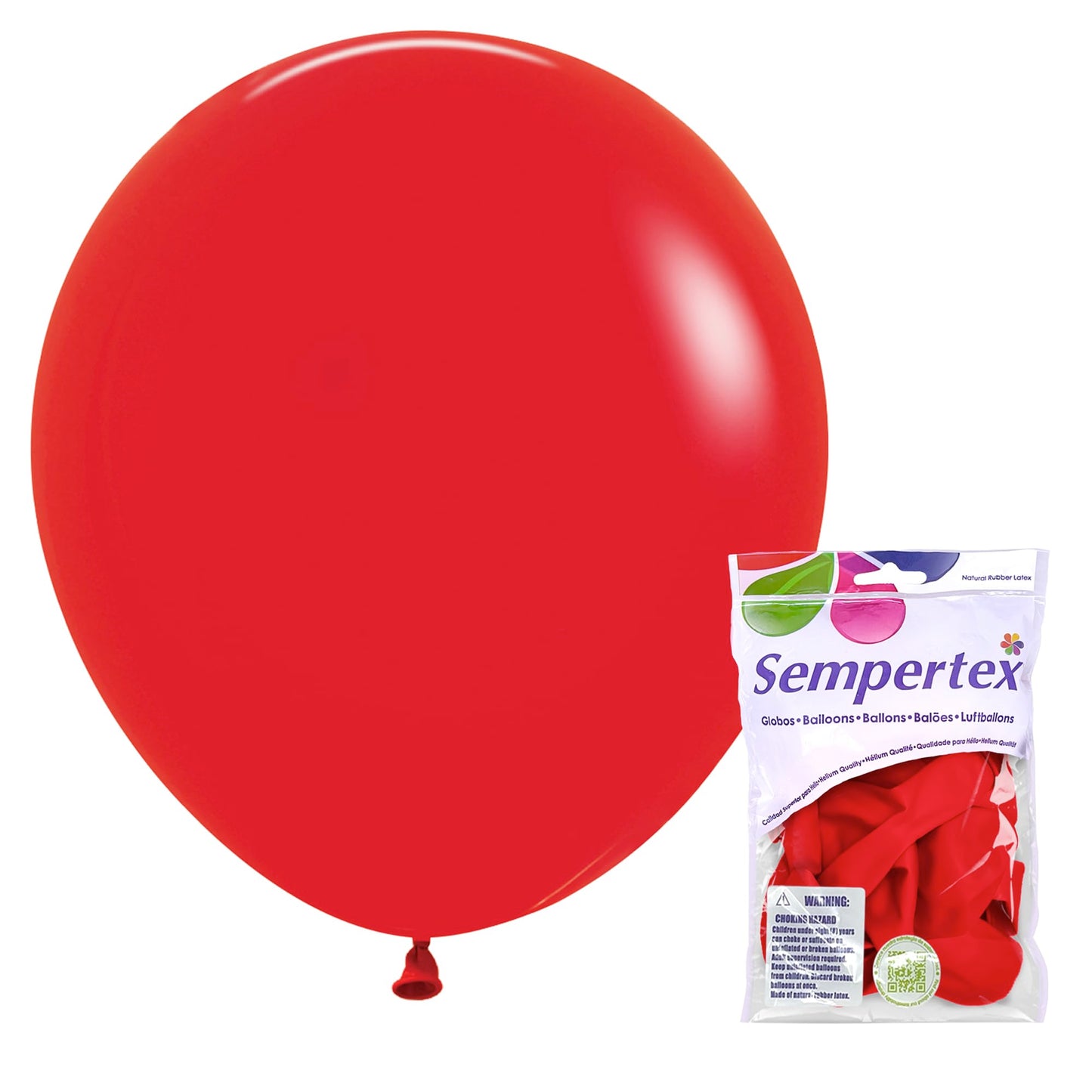 Sempertex Fashion Red Balloons - 18 Inch, 6 Pcs - Elegant Latex Balloons for Birthday Decorations, Wedding, Graduation, Baby Shower, Anniversary, Bridal Shower, Party Celebrations