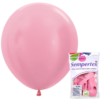 Pearl Pink Round Latex Balloon