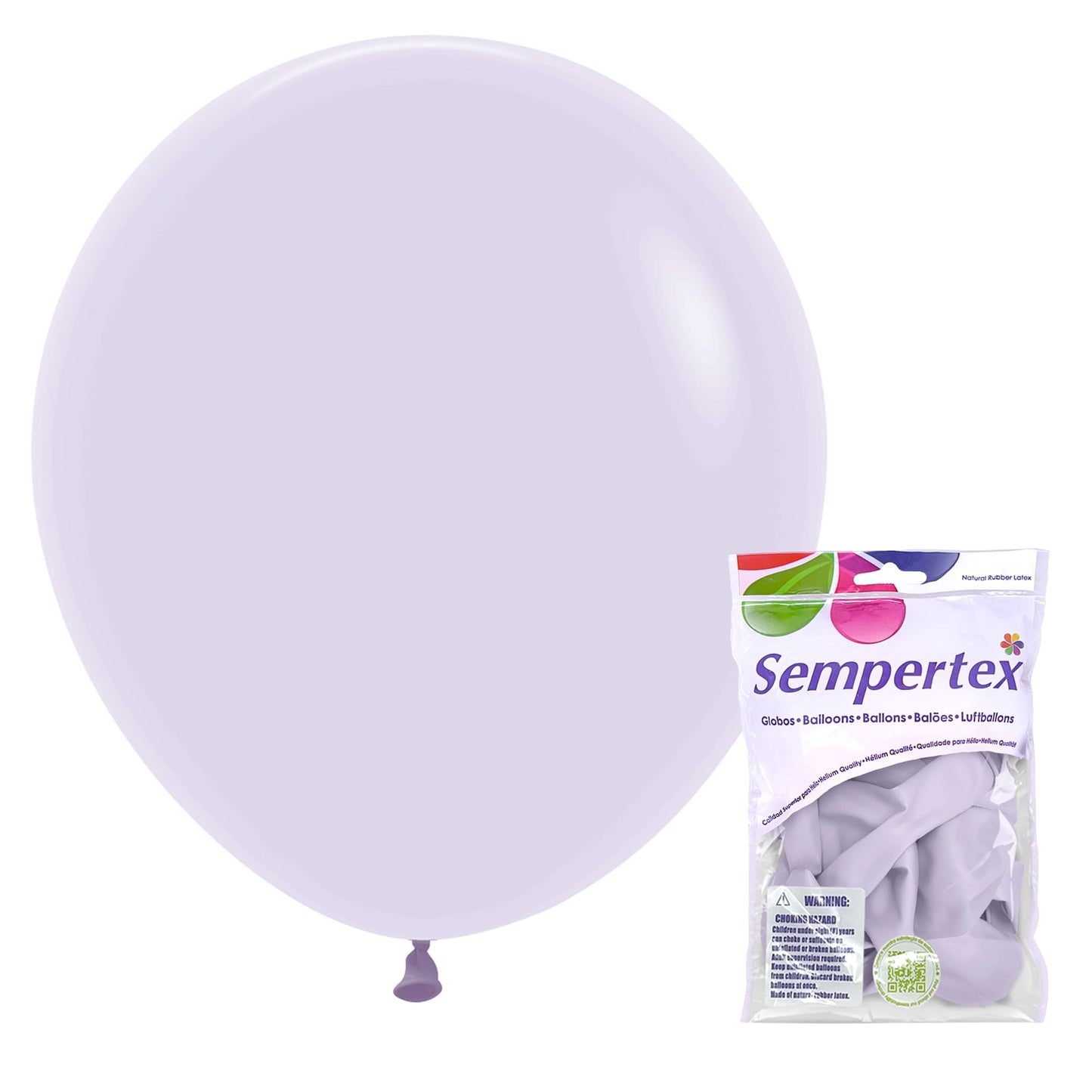 Sempertex Pastel Matte Lilac Balloons - 18 Inch, 6 Pcs - Elegant Latex Balloons for Birthday Decorations, Wedding, Graduation, Baby Shower, Anniversary, Bridal Shower, Party Celebrations