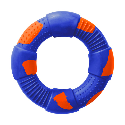 Large Blue & Orange Recycled Balloon Ring Dog Toy