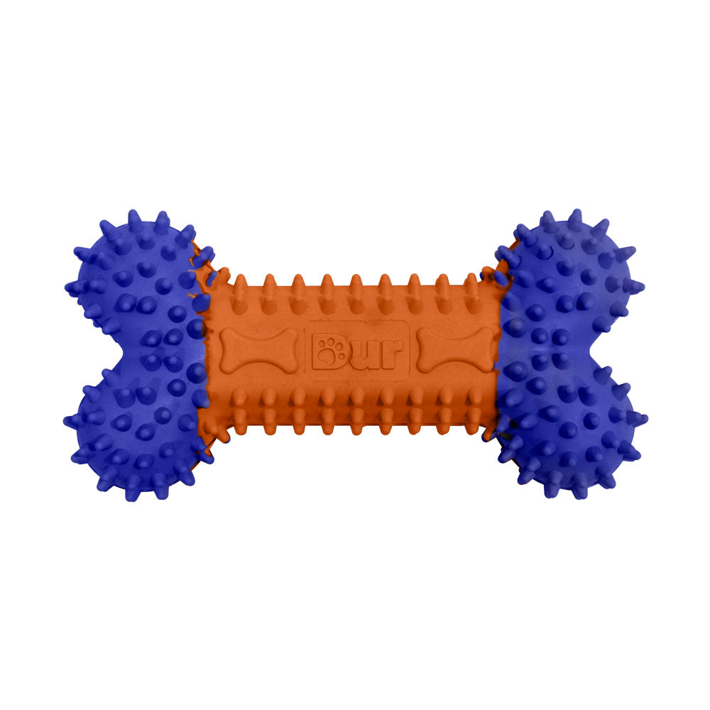 Recycled Orange & Blue Balloon Bone Dog Toy