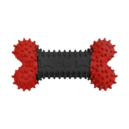 Recycled Red & Black Balloon Bone Dog Toy