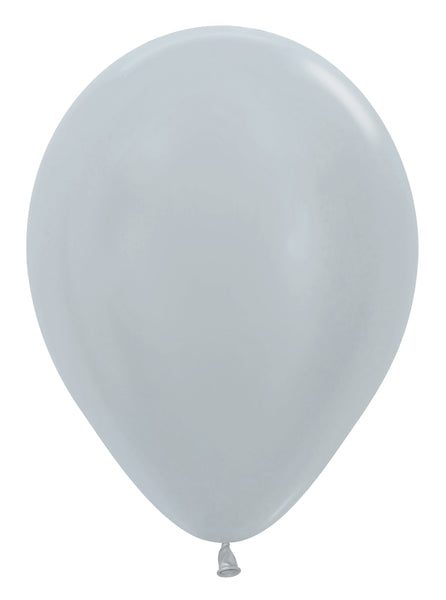 Sempertex Metallic Silver Round 11" Latex Balloon
