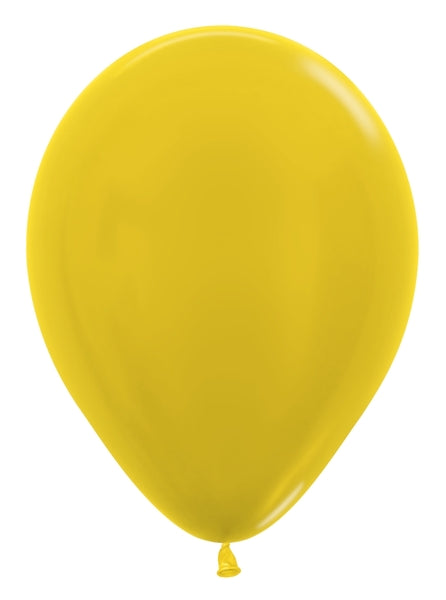 Sempertex Metallic Yellow Round 11" Latex Balloon