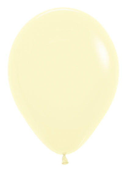 Sempertex Pastel Matte Yellow Round 11" Latex Balloon