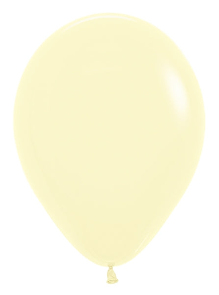 Sempertex Pastel Matte Yellow Round 11" Latex Balloon