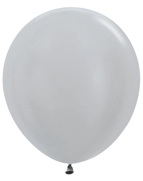 Sempertex Metallic Silver Round 18" Latex Balloon