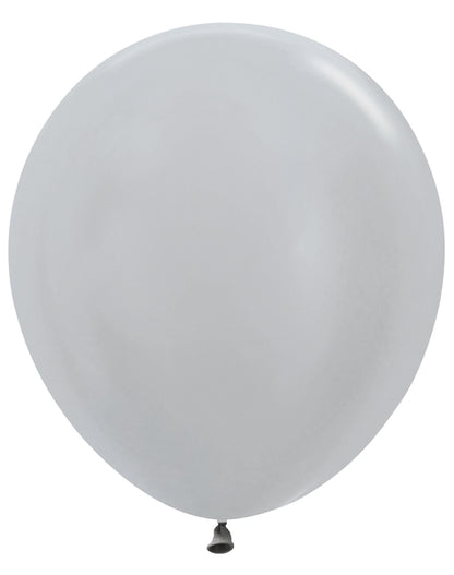 Sempertex Metallic Silver Round 18" Latex Balloon