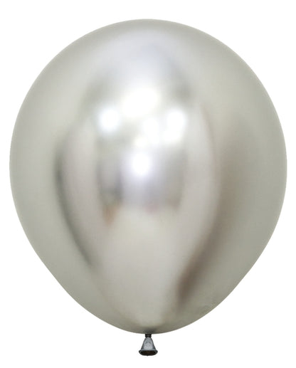 Sempertex Reflex Silver Round 18" Latex Balloon