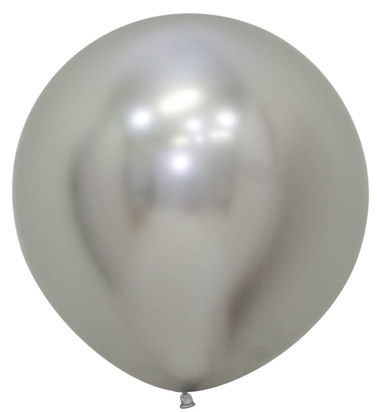 Sempertex Reflex Silver Round 24" Latex Balloon