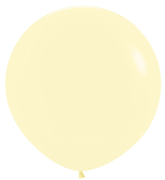 Sempertex Pastel Matte Yellow Round 24" Latex Balloon